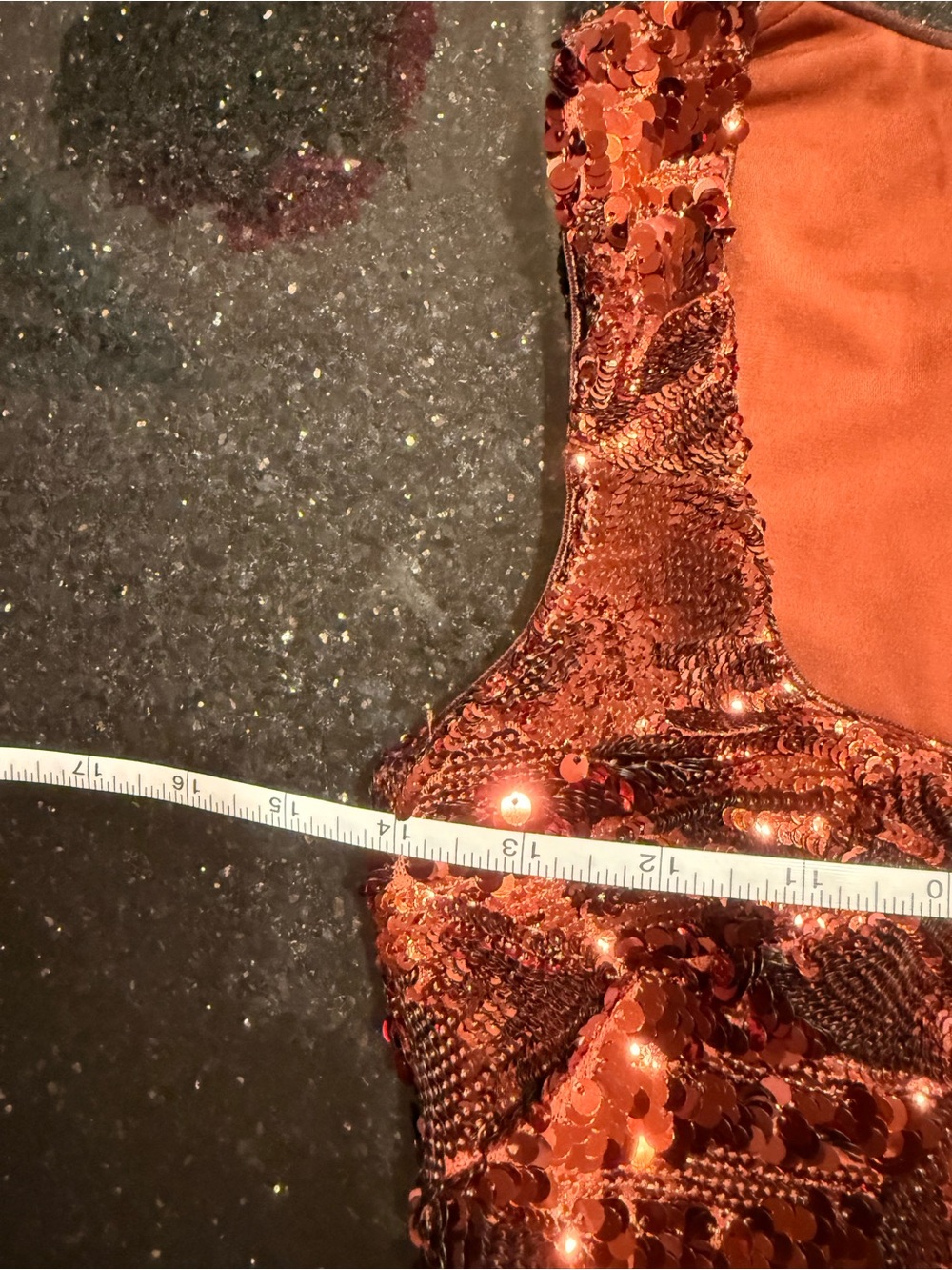 Helsi Greta Mini Dress SEQUIN SLEEVELESS MINI DRESS in Burnt Copper size XS Prel - Picture 4 of 5